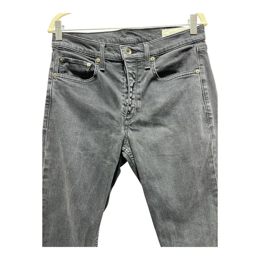 Rag & Bone Fit 2 Slim Jeans Men’s 30 Black Denim Button Fly Excellent Condition